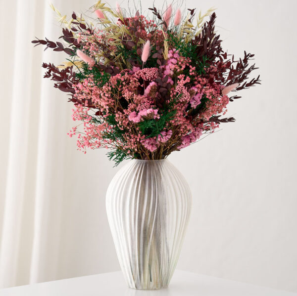 Evighedsbuket lyserød med tørret og Langtidsholdbare blomster