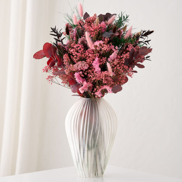 Evighedsbuket Lyserød med tørret og Langtidsholdbare blomster